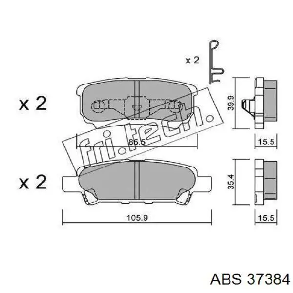 Comprar 37384 ABS Pastillas de freno traseras