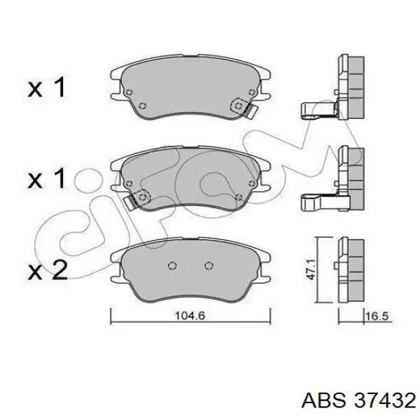 37432 ABS pastillas de freno delanteras