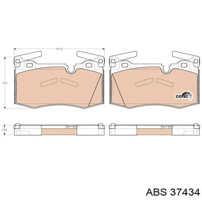 37434 ABS pastillas de freno delanteras