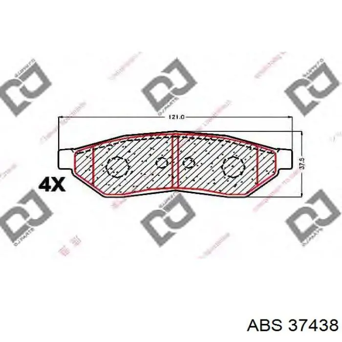 37438 ABS pastillas de freno traseras