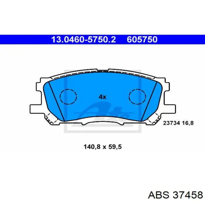 37458 ABS pastillas de freno delanteras