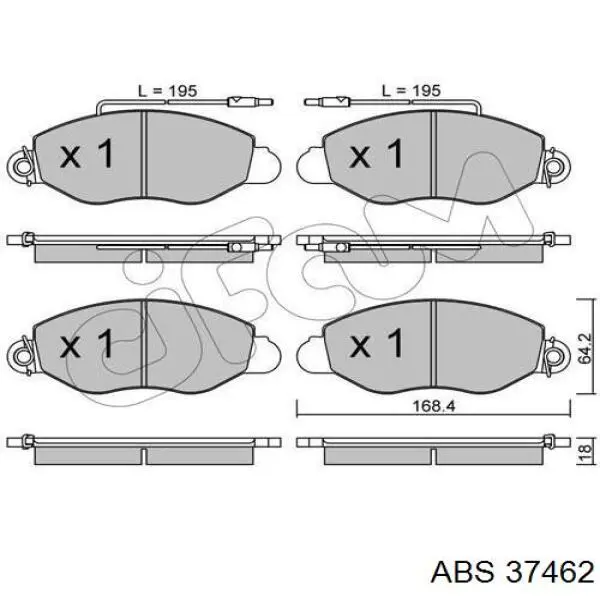 37462 ABS pastillas de freno delanteras