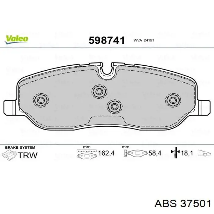 37501 ABS pastillas de freno delanteras