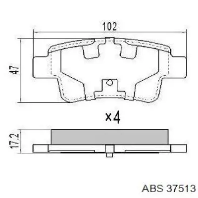 37513 ABS pastillas de freno traseras