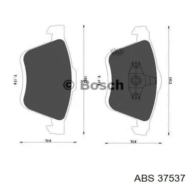 37537 ABS pastillas de freno delanteras