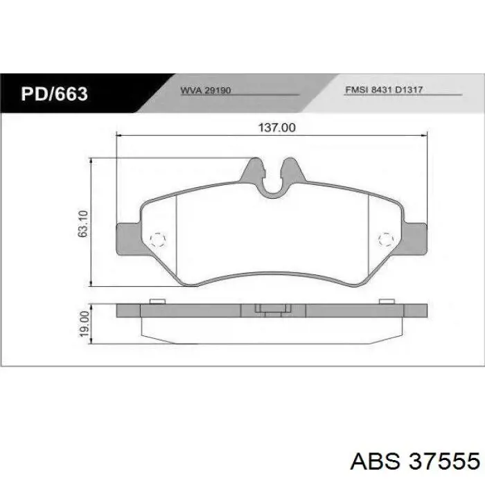Pastillas traseras de freno ABS 37555 precio, desde 27,30 EUR