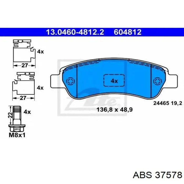 Comprar 37578 ABS Pastillas de freno traseras