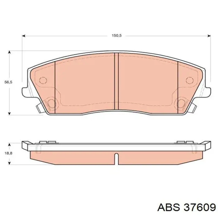 37609 ABS pastillas de freno delanteras