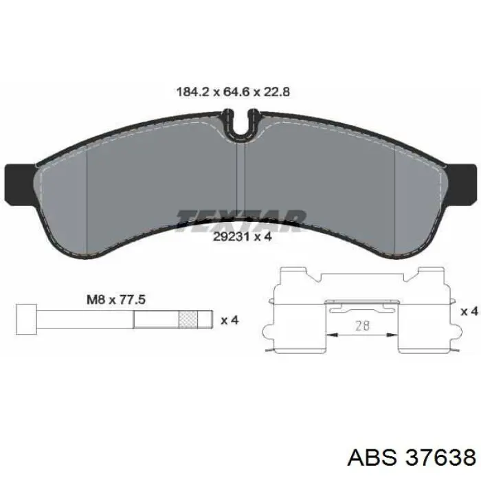 37638 ABS pastillas de freno traseras