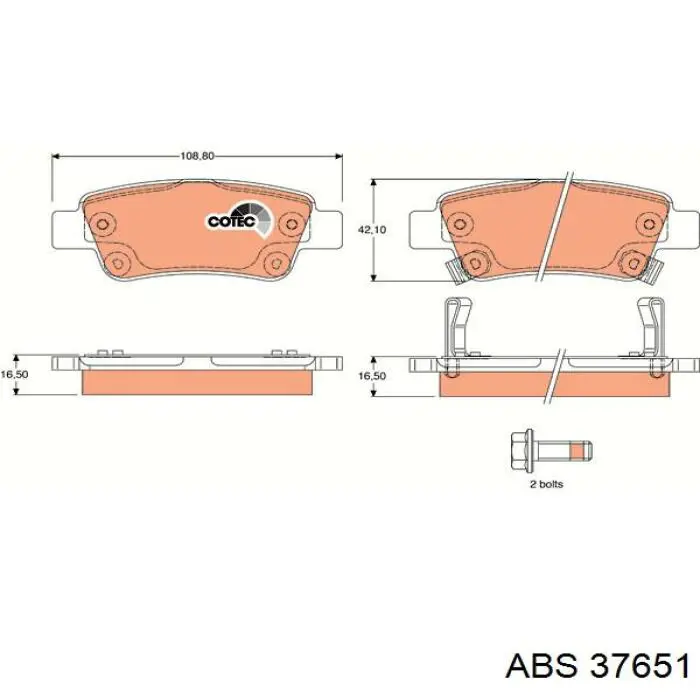 37651 ABS pastillas de freno traseras