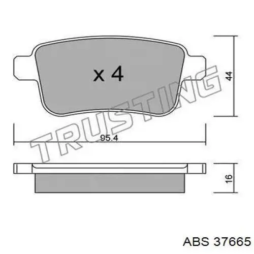 Pastillas traseras de freno ABS 37665 precio, desde 19,54 EUR
