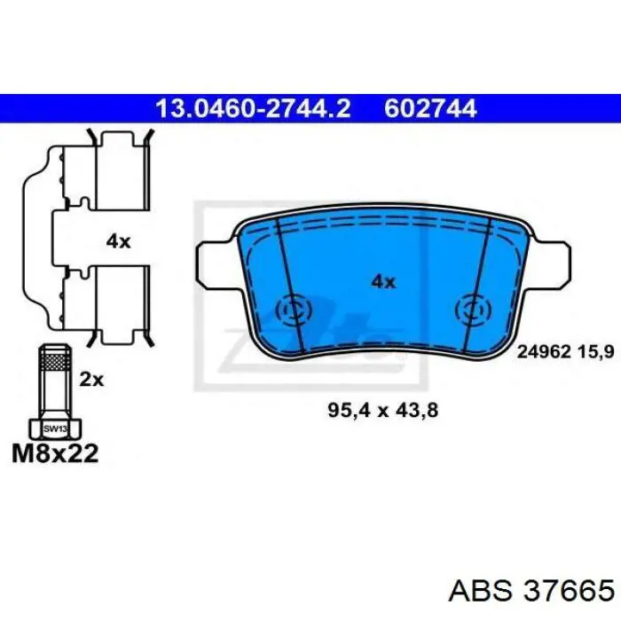 Comprar 37665 ABS Pastillas de freno traseras