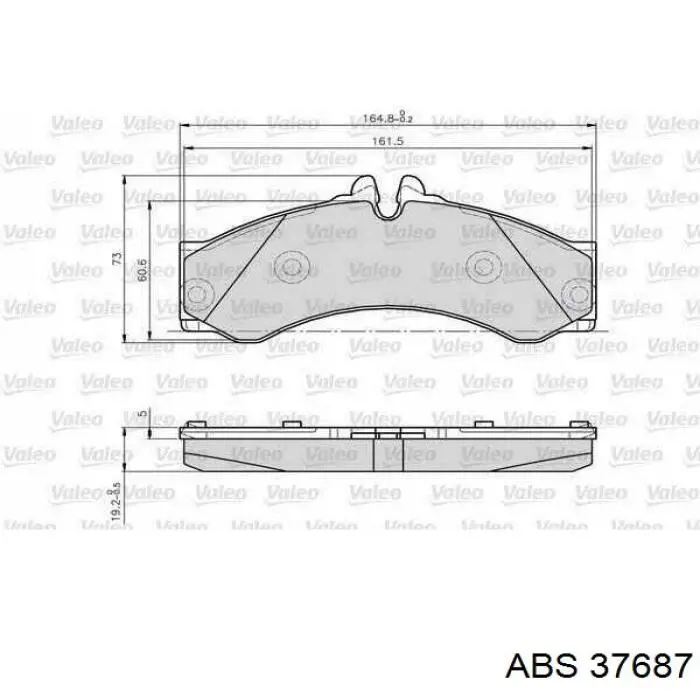 37687 ABS pastillas de freno delanteras