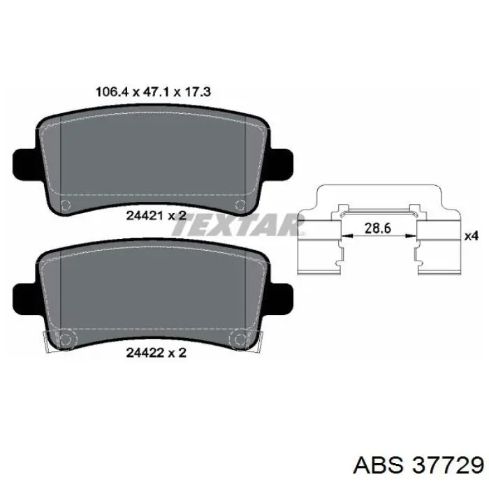 Pastillas traseras de freno ABS 37729 precio, desde 23,49 EUR