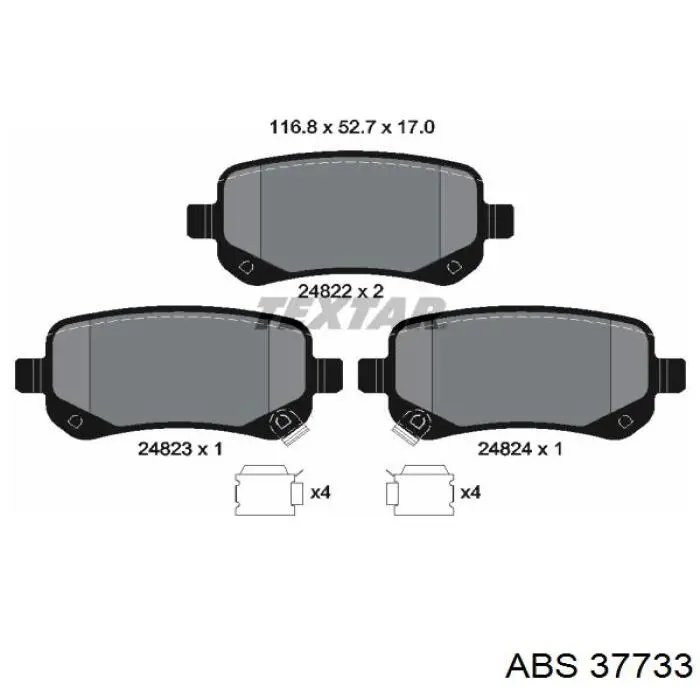 Pastillas traseras de freno ABS 37733 precio, desde 28,65 EUR
