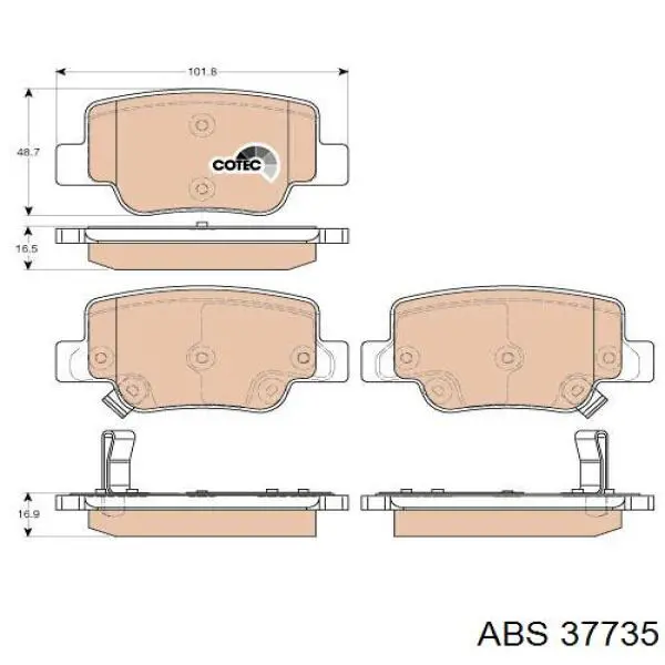 37735 ABS pastillas de freno traseras