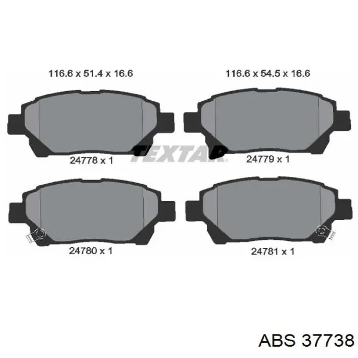 37738 ABS pastillas de freno delanteras