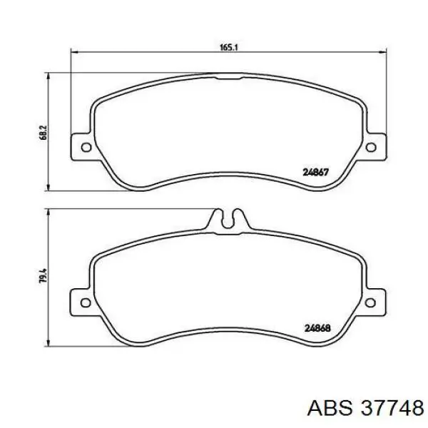 37748 ABS pastillas de freno delanteras