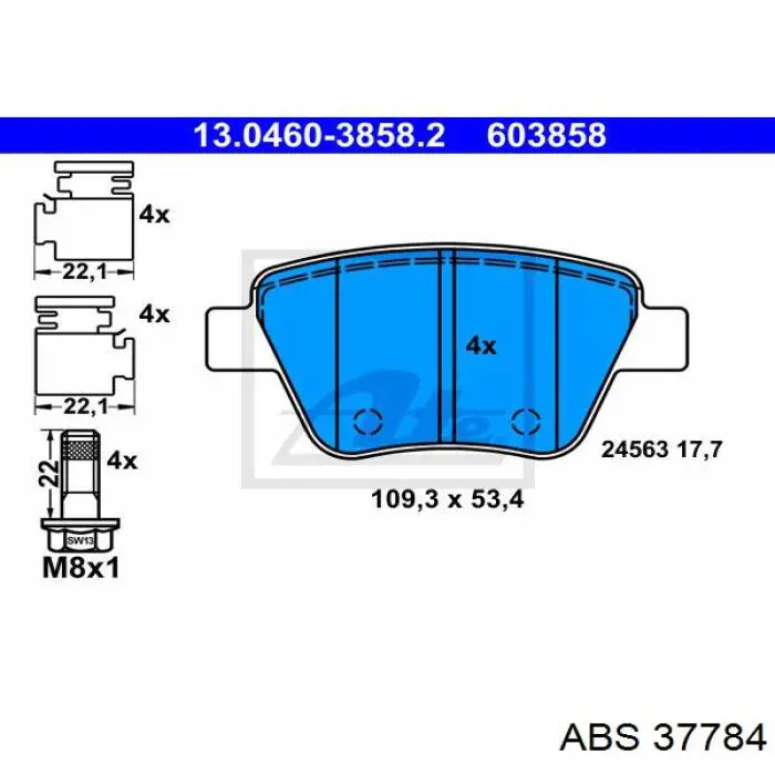 Pastillas de freno traseras Volkswagen Jetta 6 162, 163, AV3, AV2, AY2, AY3