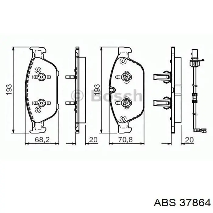 37864 ABS pastillas de freno delanteras