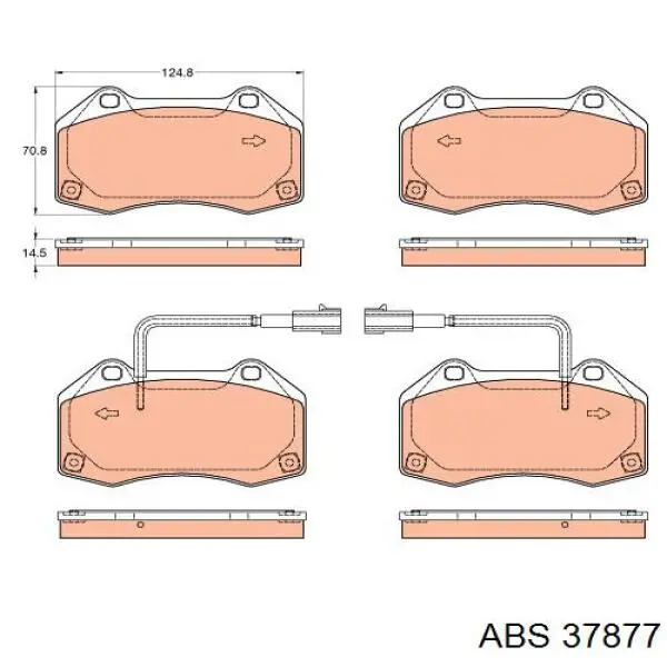 37877 ABS pastillas de freno delanteras