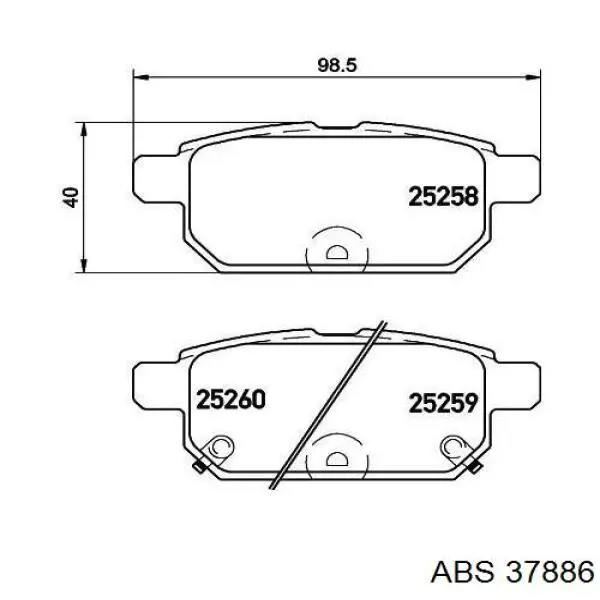 37886 ABS pastillas de freno traseras