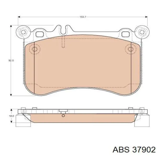 37902 ABS pastillas de freno delanteras