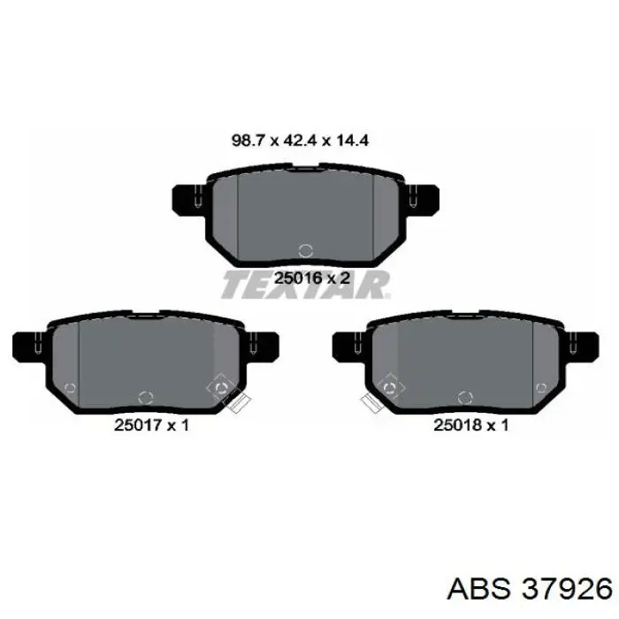 37926 ABS pastillas de freno traseras