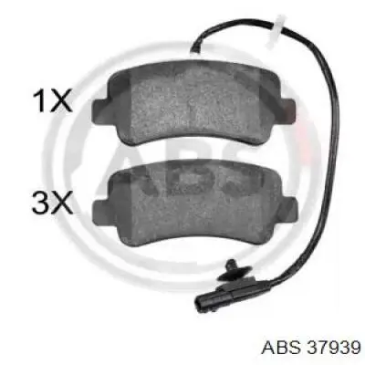 Pastillas de freno traseras 37939 ABS
