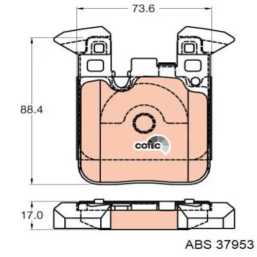 37953 ABS pastillas de freno traseras