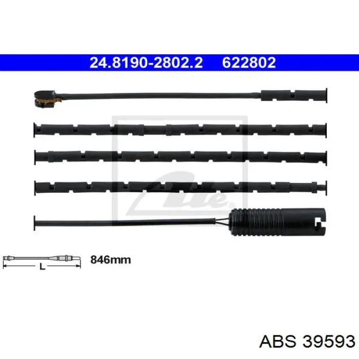 Sensor de desgaste de pastillas de freno trasero 001032 Road House
