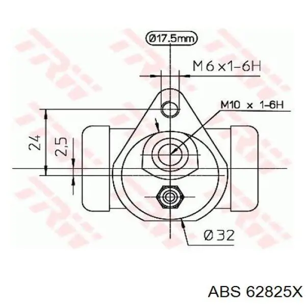 62825X ABS cilindro de freno de rueda trasero