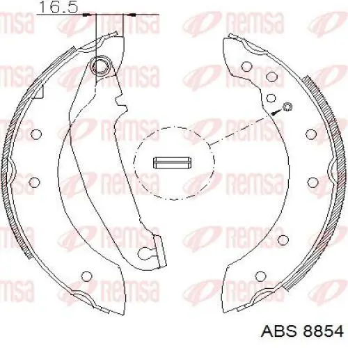 8854 ABS zapatas de frenos de tambor traseras