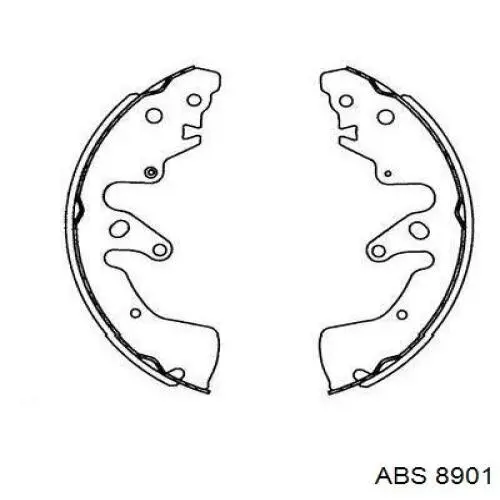 8901 ABS zapatas de frenos de tambor traseras