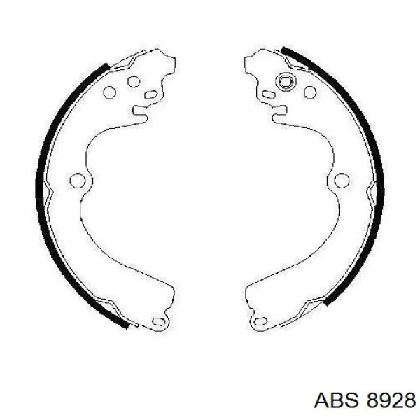8928 ABS zapatas de frenos de tambor traseras
