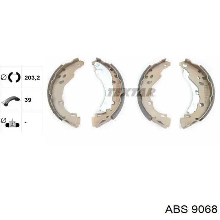 9068 ABS zapatas de frenos de tambor traseras