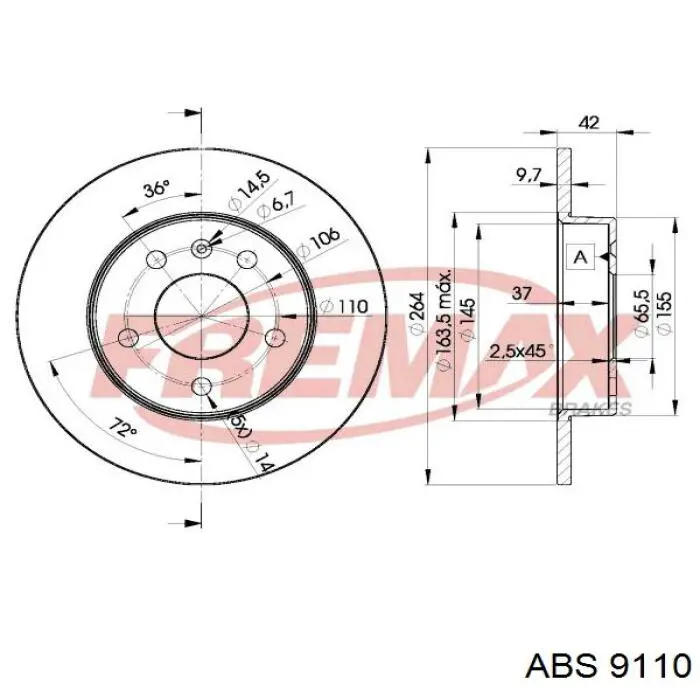 Comprar 9110 ABS Juego de zapatas de frenos, freno de estacionamiento
