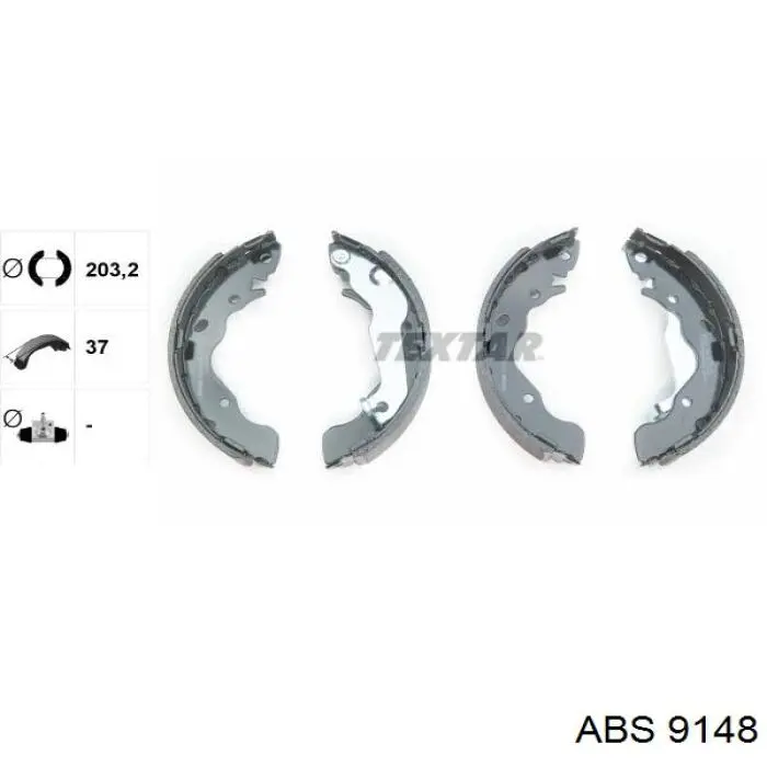 9148 ABS zapatas de frenos de tambor traseras