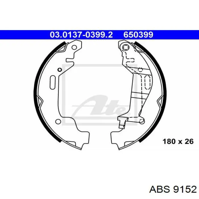 9152 ABS zapatas de frenos de tambor traseras