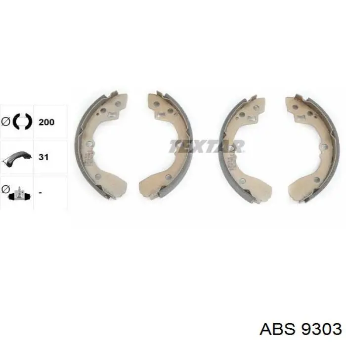 9303 ABS zapatas de frenos de tambor traseras