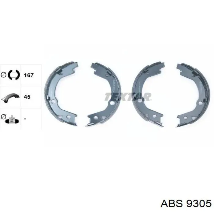 9305 ABS juego de zapatas de frenos, freno de estacionamiento