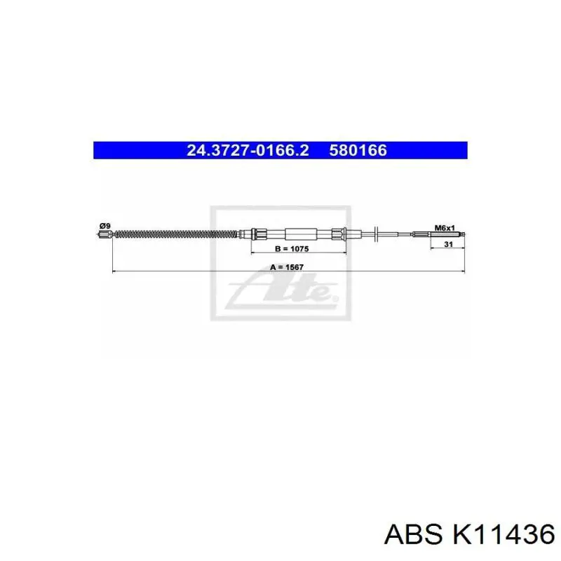 K11436 ABS cable de freno de mano trasero derecho/izquierdo