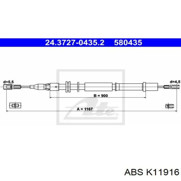 Cable de freno de mano trasero derecho/izquierdo 911134 SPJ