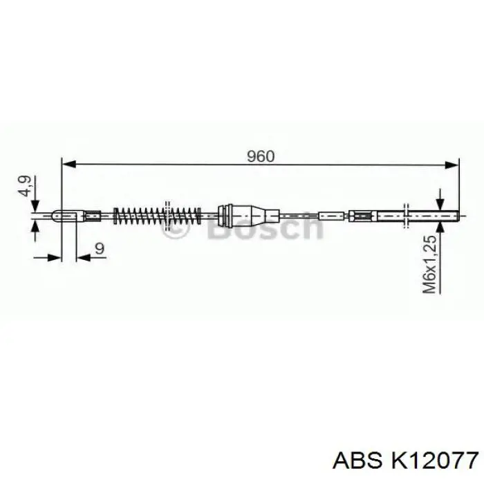 K12077 ABS cable de freno de mano trasero izquierdo