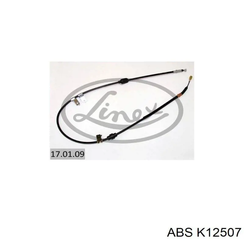 K12507 ABS cable de freno de mano trasero derecho
