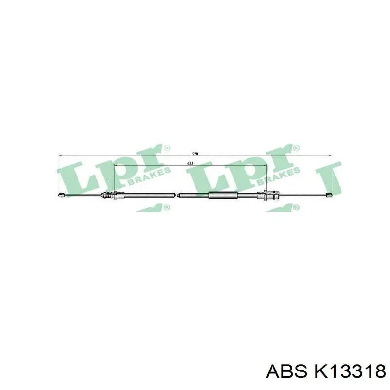 Cable de freno de mano trasero derecho 1473321080 Fiat/Alfa/Lancia