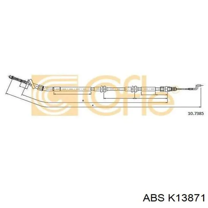 K13871 ABS cable de freno de mano trasero derecho/izquierdo