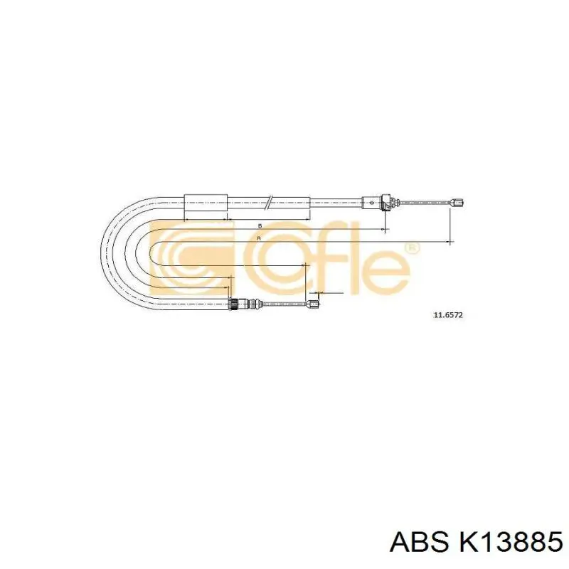 1310732 Japko cable de freno de mano trasero izquierdo