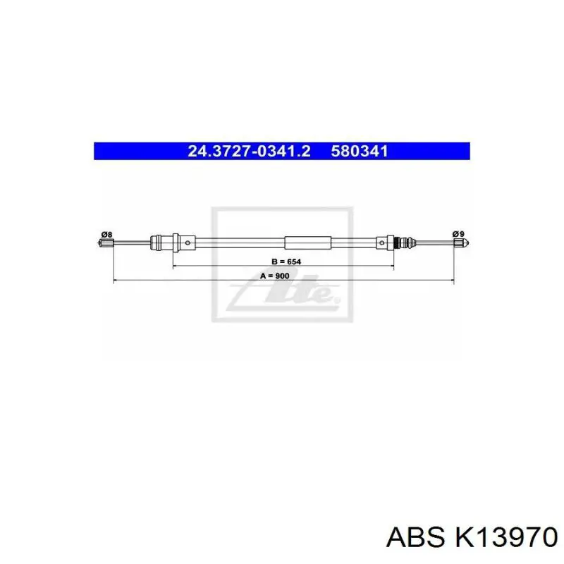 K13970 ABS cable de freno de mano delantero