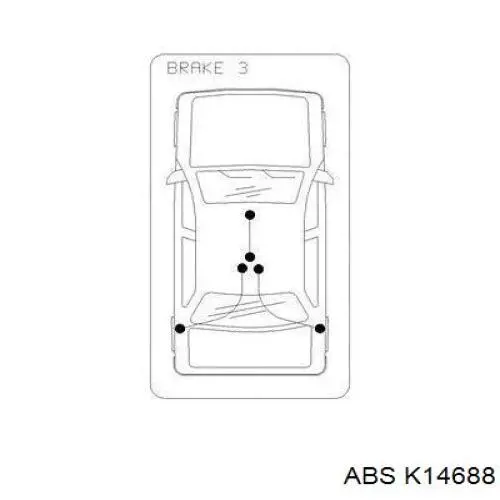 K14688 ABS cable de freno de mano trasero derecho